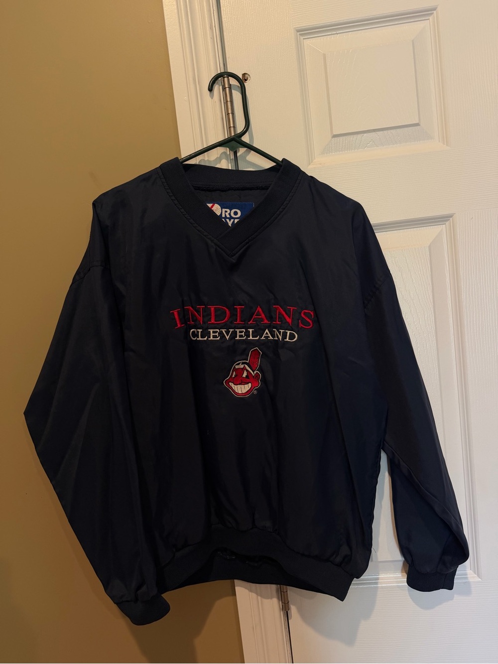 Vintage Cleveland Indians Navy Pullover Windbreaker